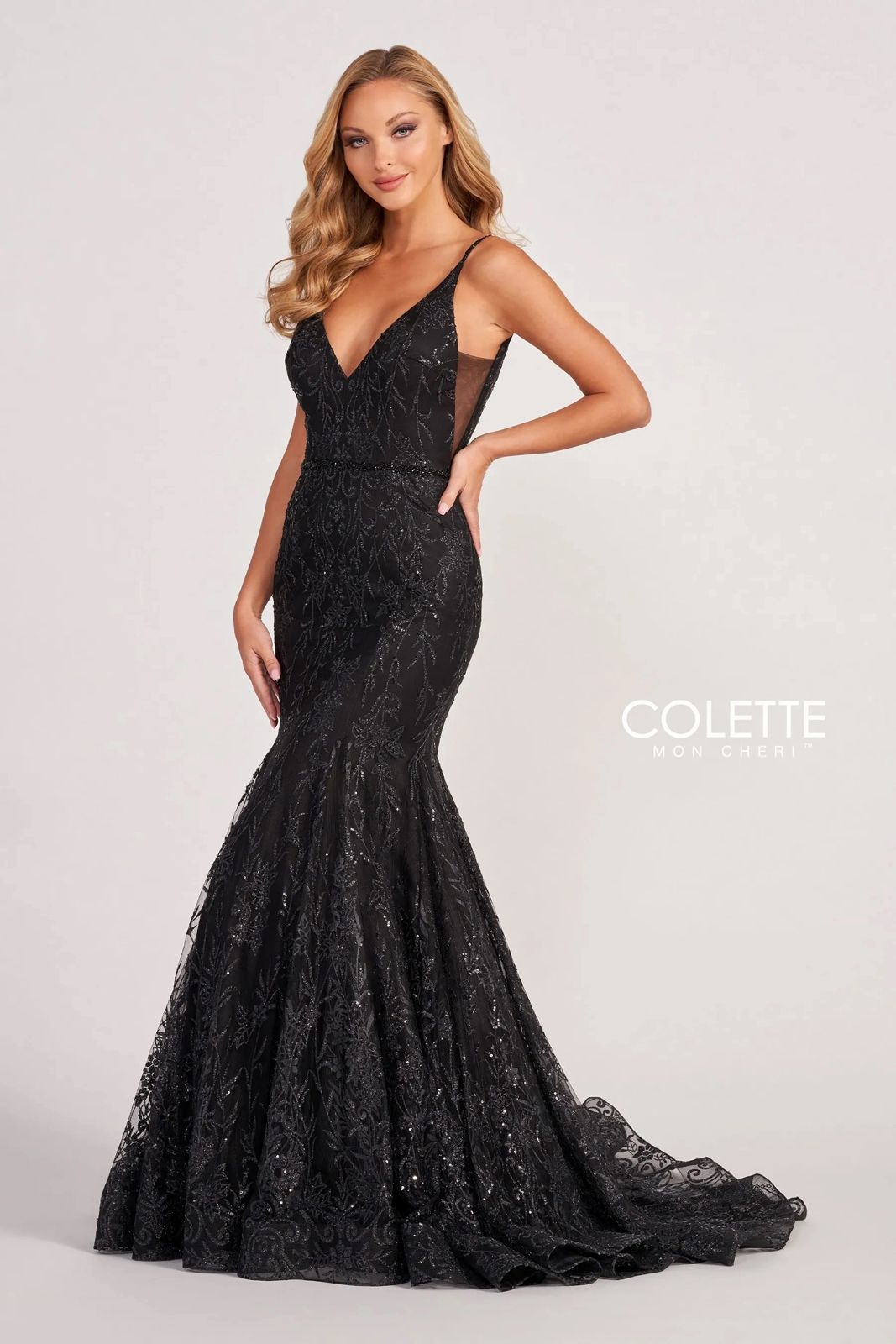 Prom Dresses Fitted Prom Long Glitter Formal Mermaid Dress Black