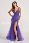 Prom Dresses Long Formal Beaded Prom Glitter Mermaid Dress Purple