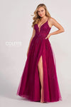 Prom Dresses Beaded Applique Long Formal Prom Dress Plum