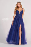 Prom Dresses Beaded Applique Long Formal Prom Dress Sapphire