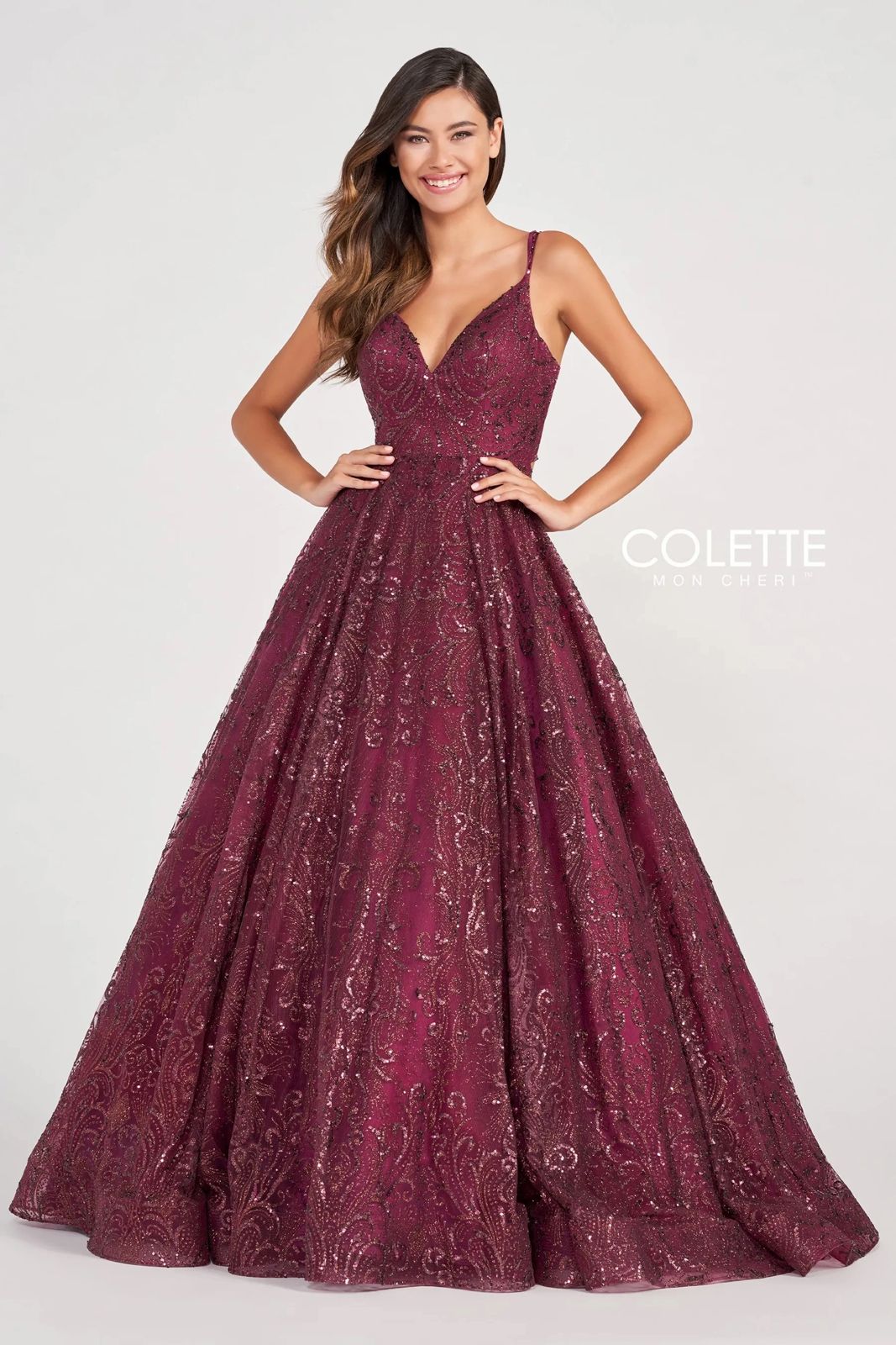 Prom Dresses Glitter Prom Long Formal Ball Gown Plum