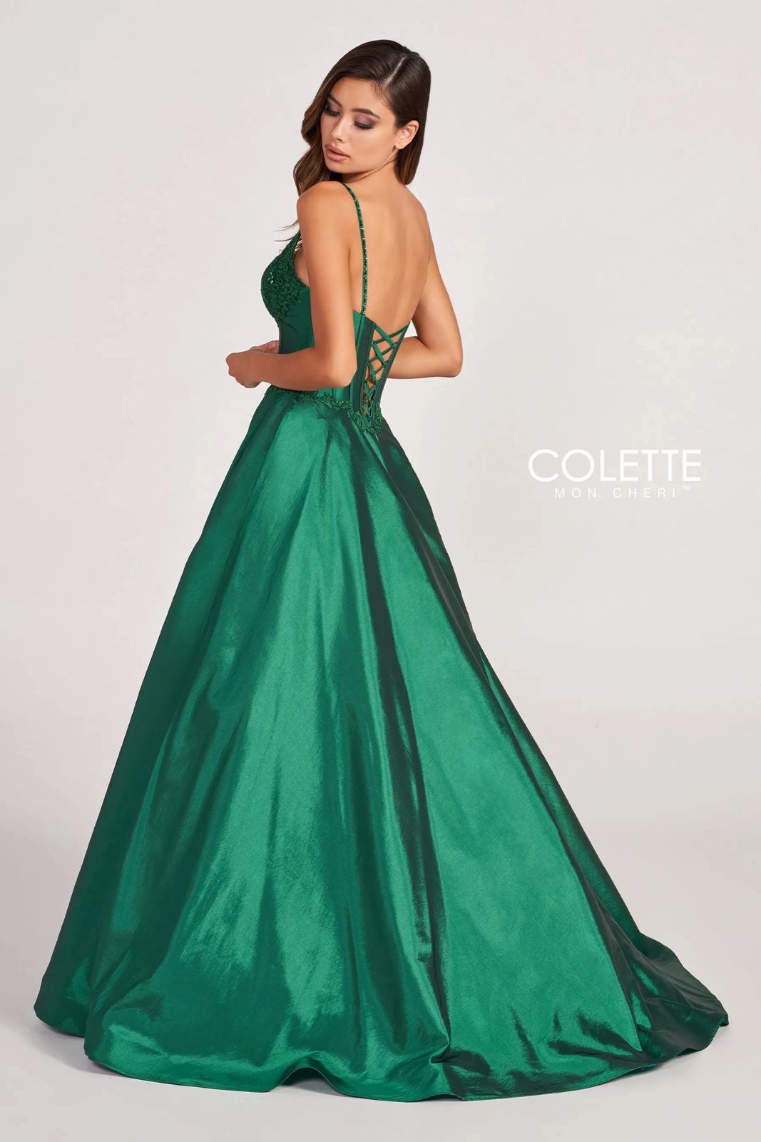 Prom Dresses Beaded Prom Long Applique Formal Ball Gown Emerald