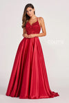 Prom Dresses Beaded Prom Long Pockets Formal Dress Scarlet