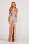 Prom Dresses Sequin Prom Long Fitted Formal Dress Gold/Lilac