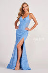 Prom Dresses Fitted Prom Long Keyhole Back Formal Dress Ocean Blue