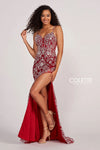 Prom Dresses Long Formal Floral Beaded Prom Dress Red/Silver