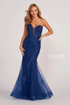 Prom Dresses Applique Long Formal Mermaid Prom Dress Navy Blue