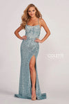 Prom Dresses Sequin Formal Prom Applique Long Dress Sage