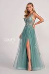 Prom Dresses Applique Long Prom Formal Dress Sage