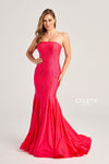 Prom Dresses Fitted Prom Long Formal Mermaid Dress Strawberry