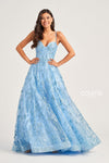 Prom Dresses Glitter Prom Long Beaded Formal Ball Gown Light Blue