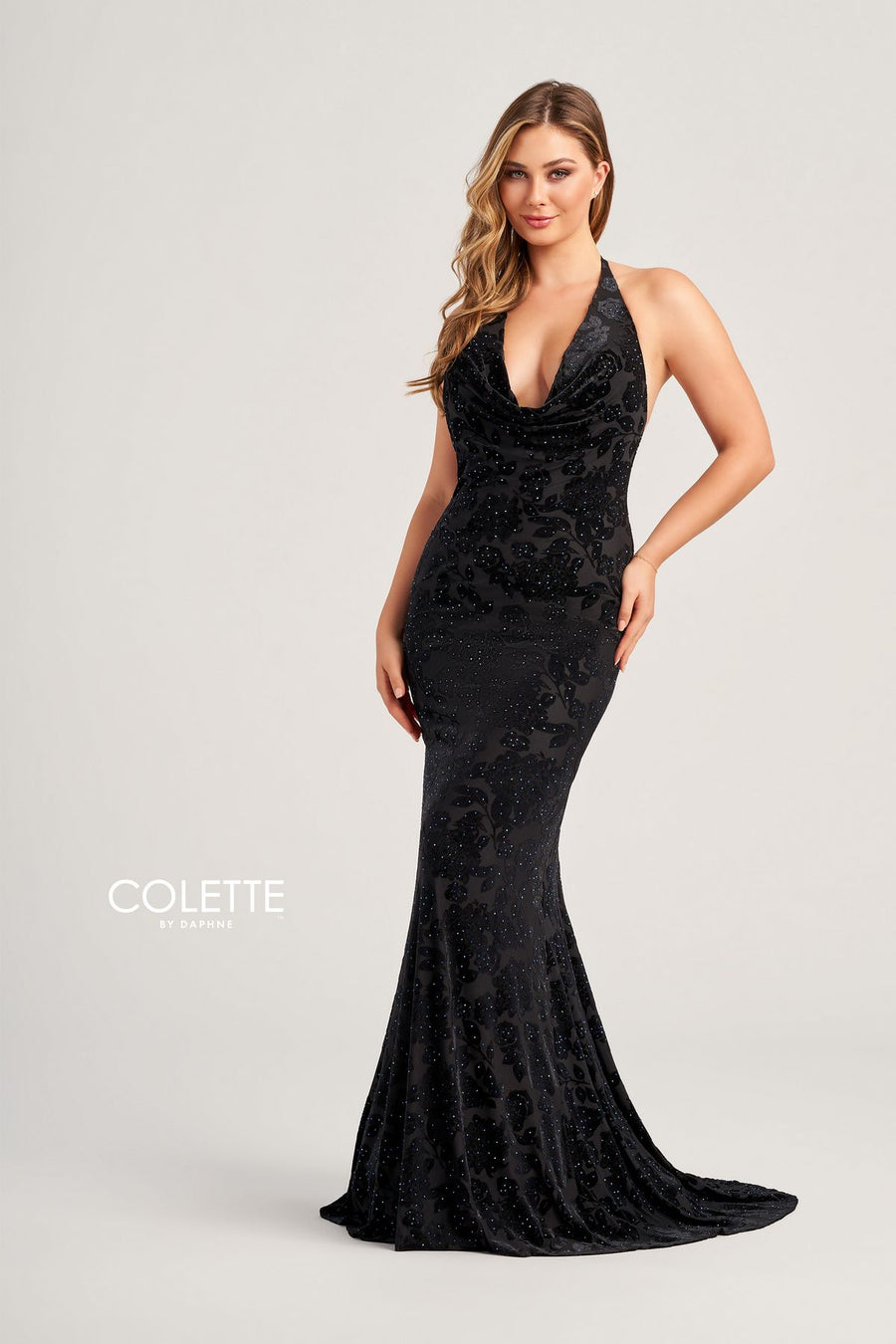 Prom Dresses Fitted Prom Long Halter Formal Dress Black