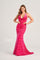 Prom Dresses Fitted Prom Long Halter Formal Dress Pink