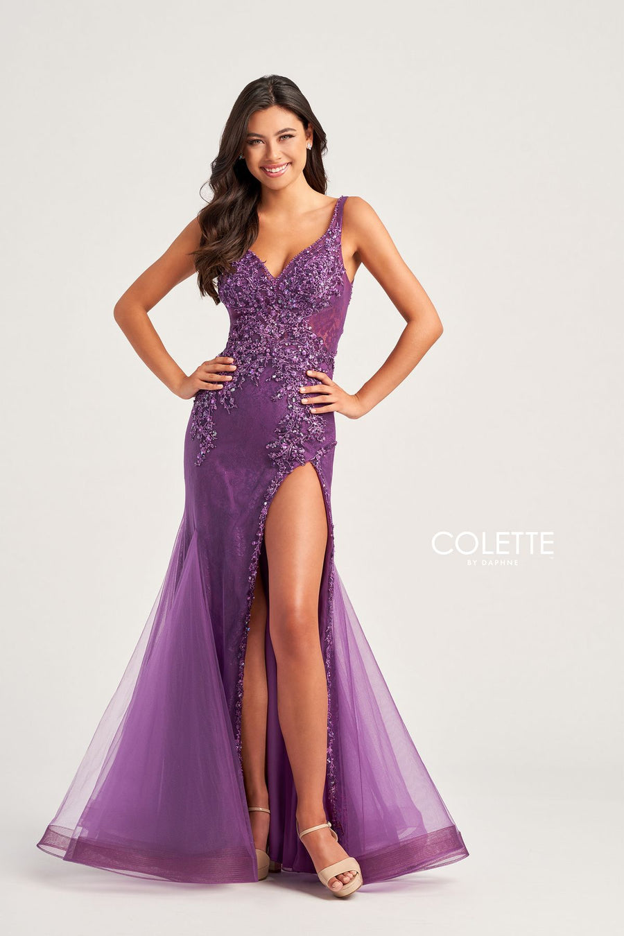 Prom Dresses Glitter Prom Long Beaded Formal Dress Plum