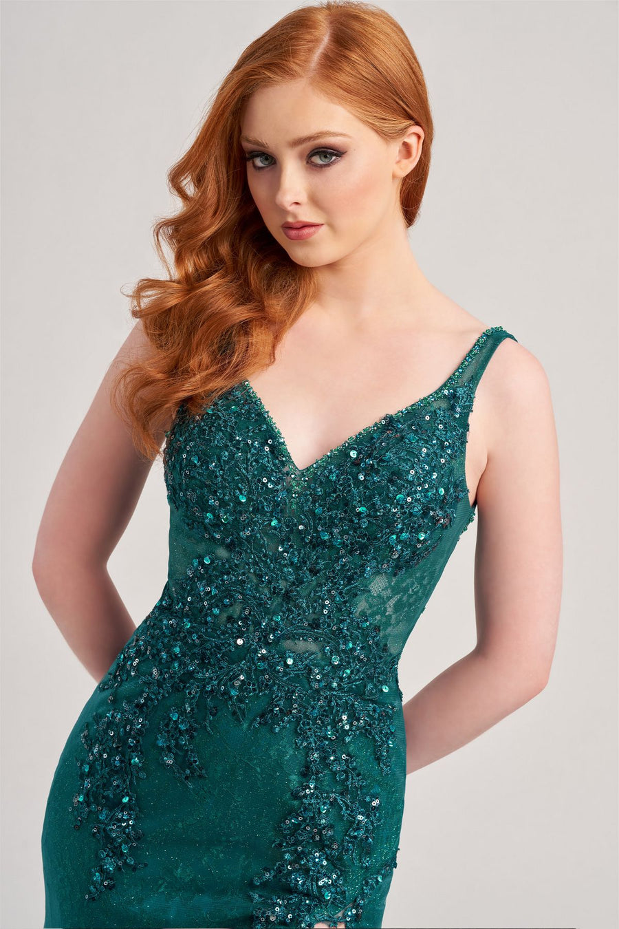 Prom Dresses Glitter Prom Long Beaded Formal Dress Teal