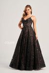 Prom Dresses Glitter Long Formal Prom Ball Gown Black/Nude