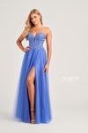 Prom Dresses Long Formal Stone Accent Prom Dress  Dark Periwinkle