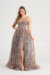 Prom Dresses Glitter Long Formal Prom Dress  Gold/Pewter