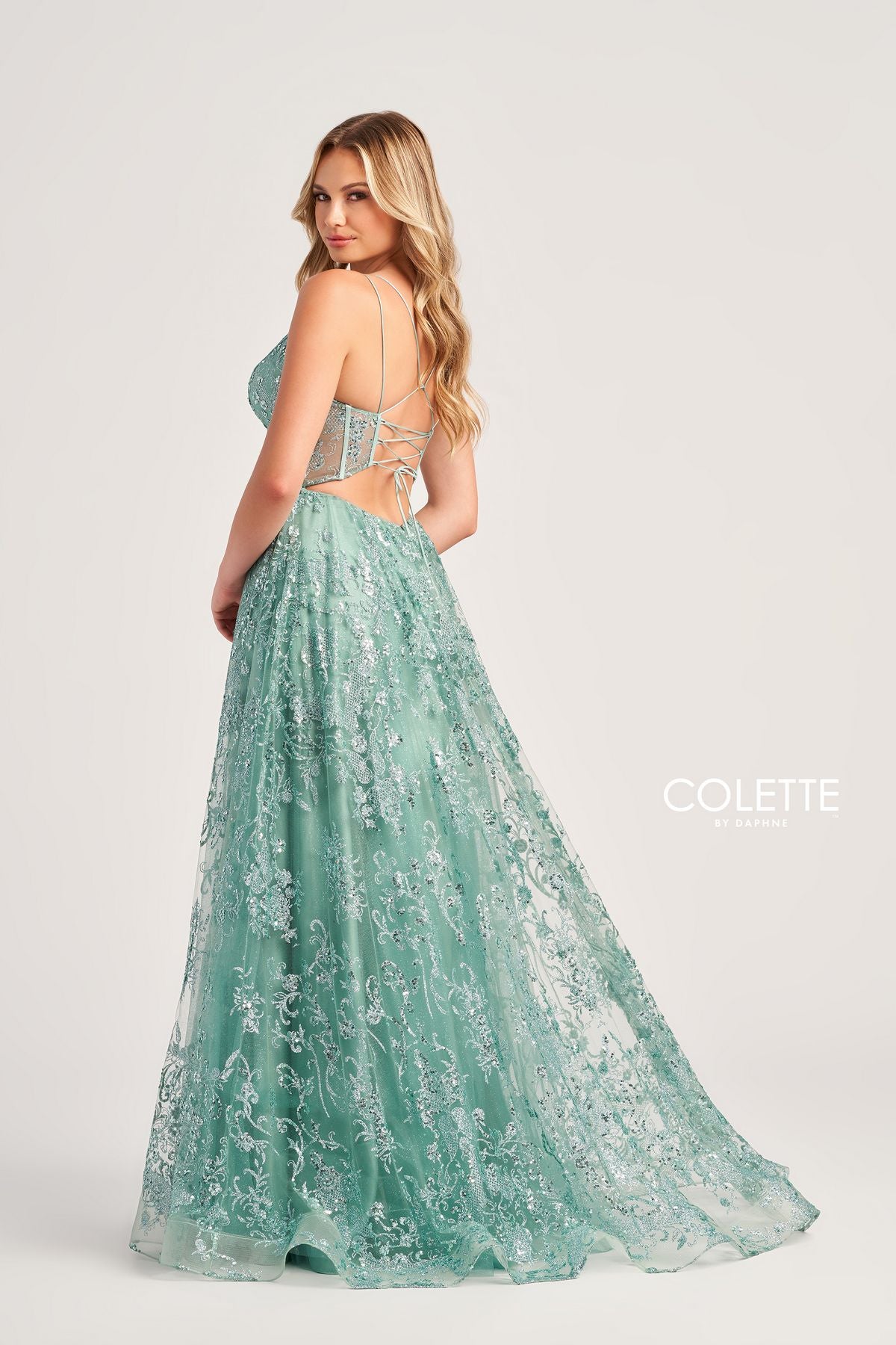 Prom Dresses Glitter Long Formal Prom Dress  Sage