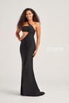 Prom Dresses Cut Out Long Formal Fitted Prom Dress  Black