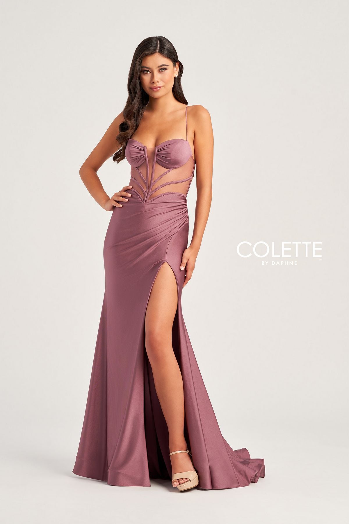 Prom Dresses Boned Long Formal Mermaid Prom Dress  Raisin