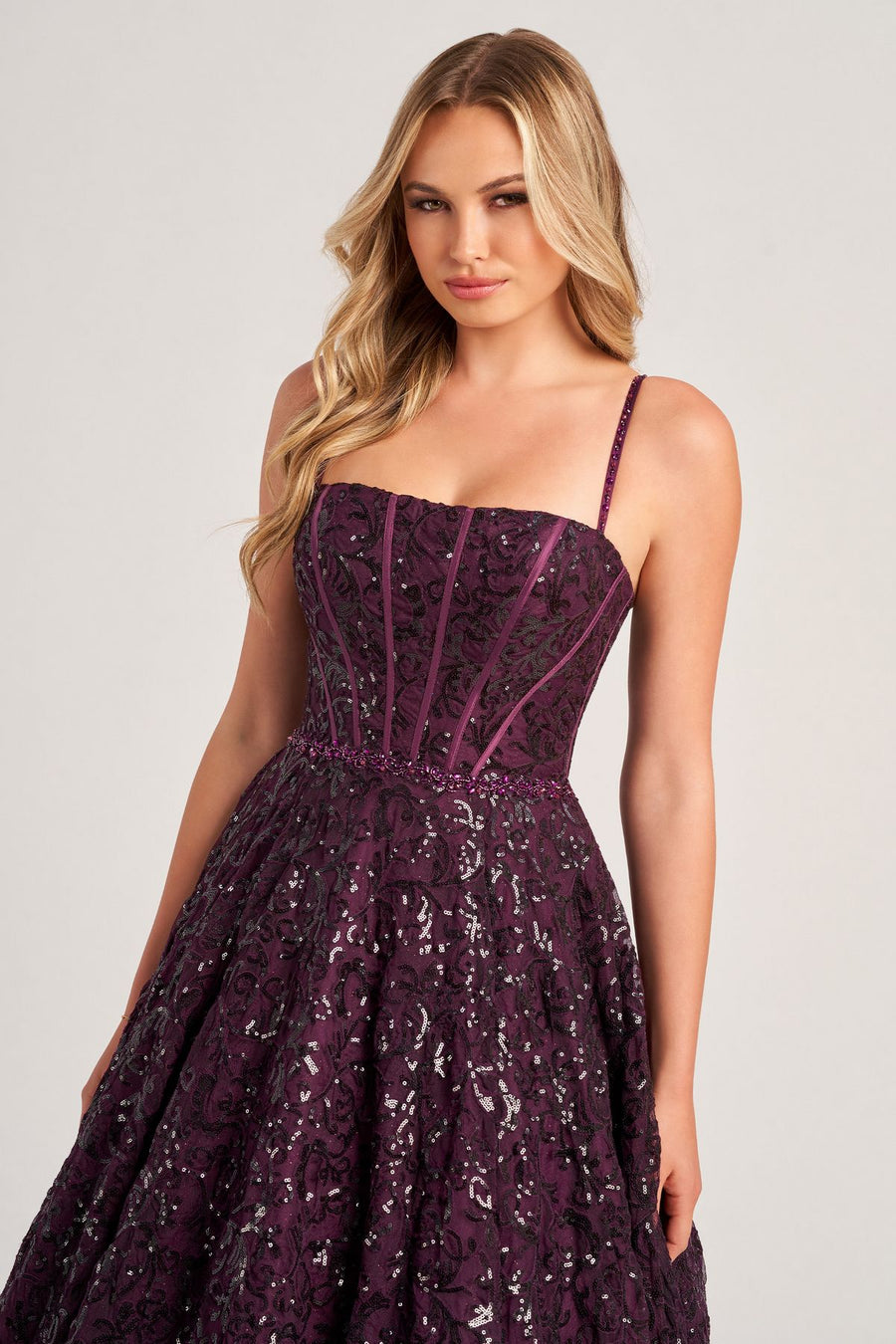 Prom Dresses Sequin Long Formal Prom Ball Gown  Plum