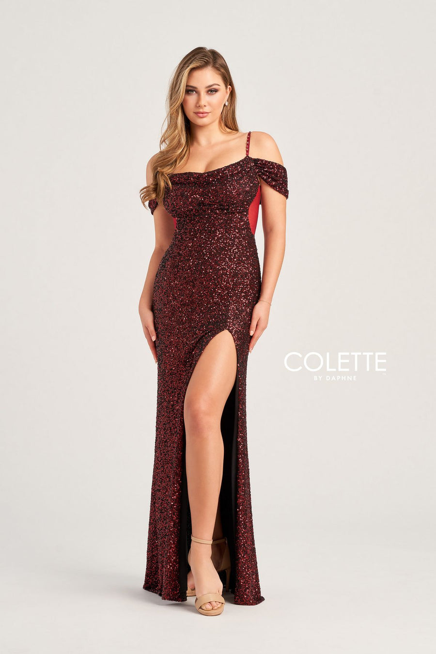 Prom Dresses Sequin Prom Long Formal Dress Burgundy