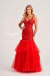 Prom Dresses Glitter Prom Long Applique Formal Trumpet Dress Red