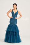 Prom Dresses Glitter Prom Long Applique Formal Trumpet Dress Teal