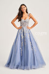 Prom Dresses Glitter Prom Long Applique Formal Dress Periwinkle