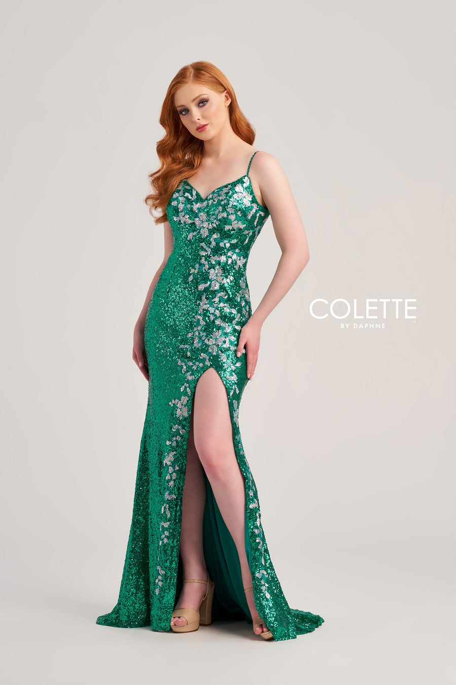 Prom Dresses Long Sequin Formal Long Prom Dress Jade/Silver