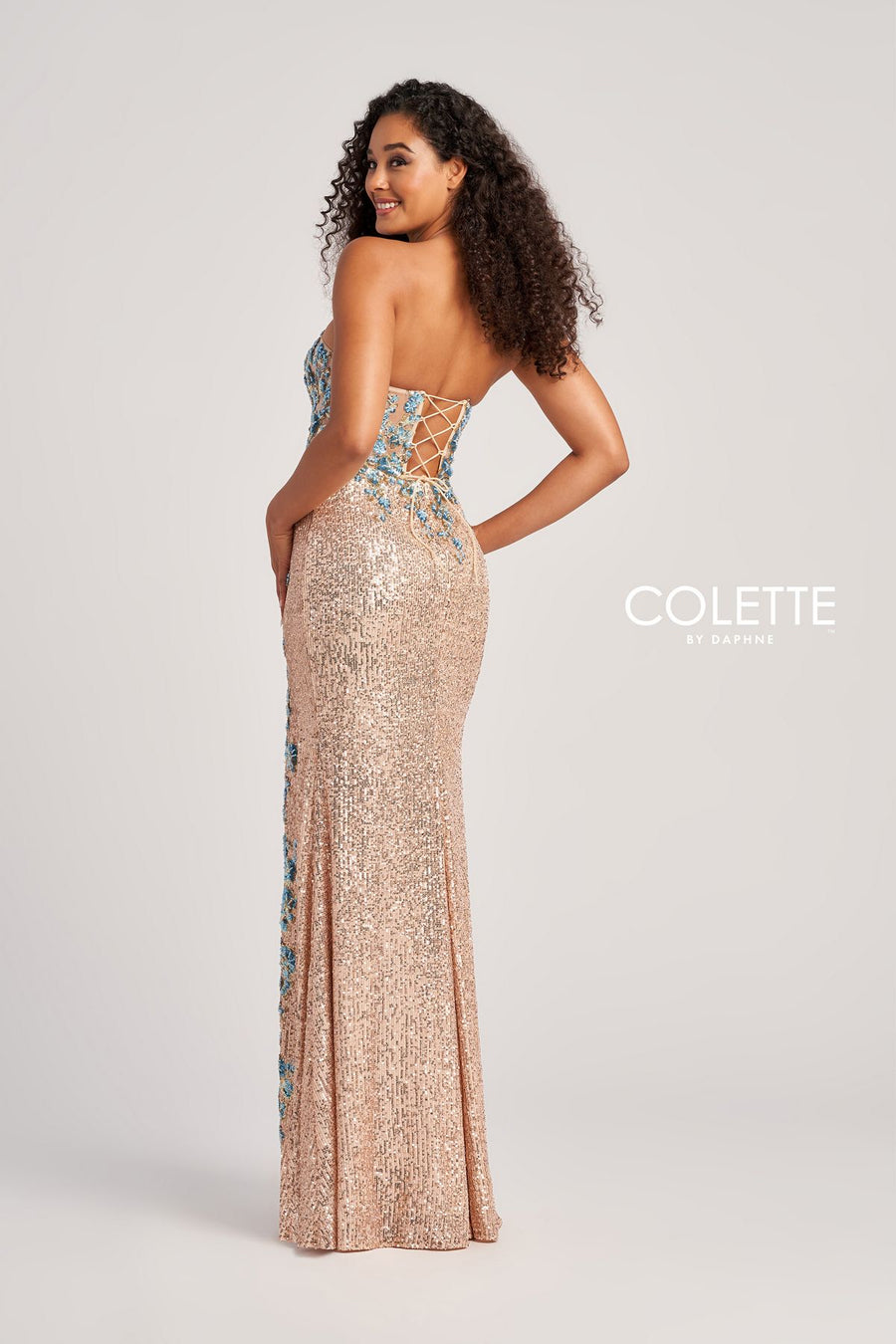 Prom Dresses Long Sequin Formal Prom Dress Champagne/Turquoise