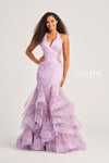 Prom Dresses Long Halter Formal Trumpet Prom Dress Light Purple/Multi