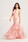 Prom Dresses Long Halter Formal Trumpet Prom Dress Pink/Multi