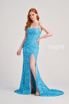 Prom Dresses Sequin Mermaid Formal Fitted Prom Dress Neon Turquoise