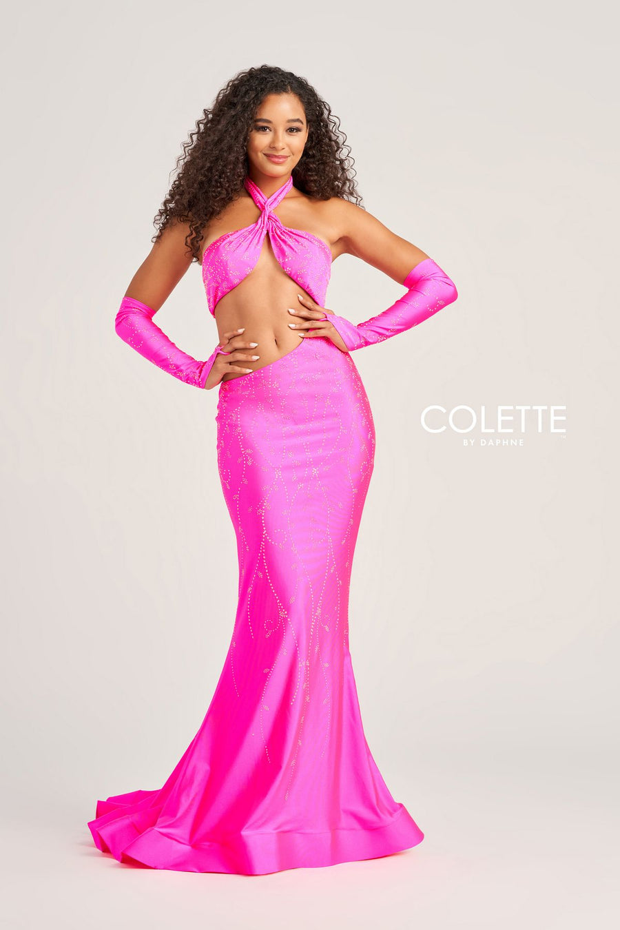 Prom Dresses Cut Out Long Formal Mermaid Prom Dress Hot Pink