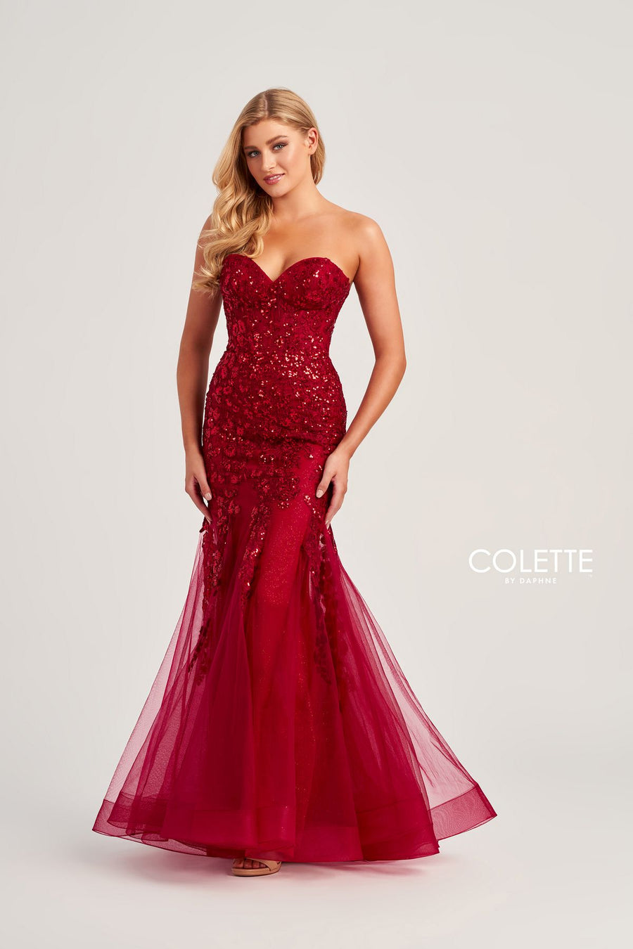 Prom Dresses Sequin Long Prom Formal Mermaid Dress Scarlet