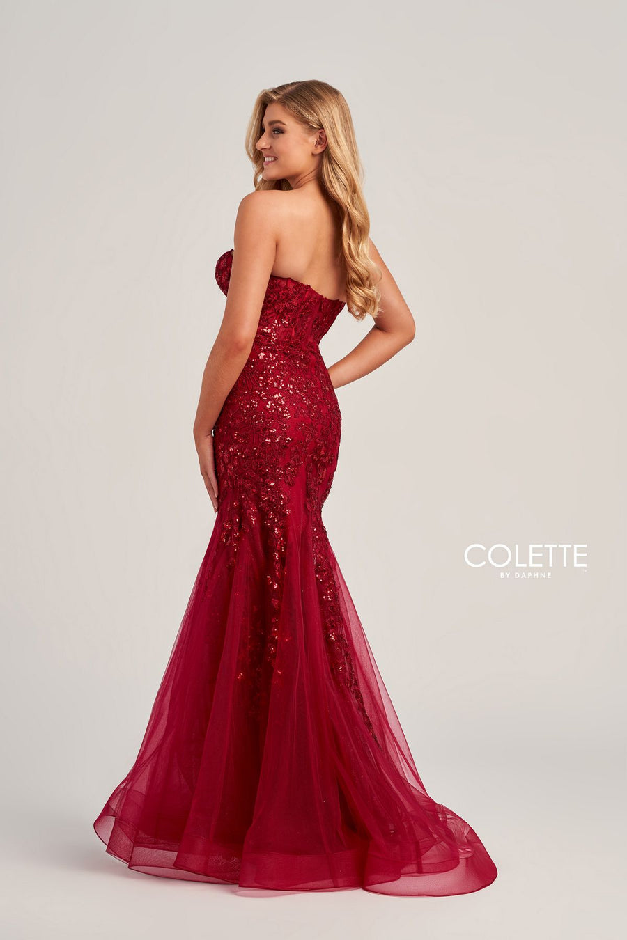 Prom Dresses Sequin Long Prom Formal Mermaid Dress Scarlet