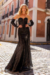 Prom Dresses Glittered Long Prom Gown Black