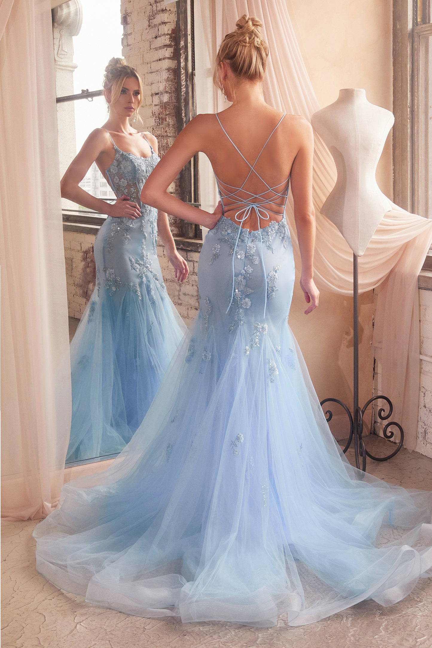 Prom Dresses Mermaid Long Prom Dress Lt. Blue