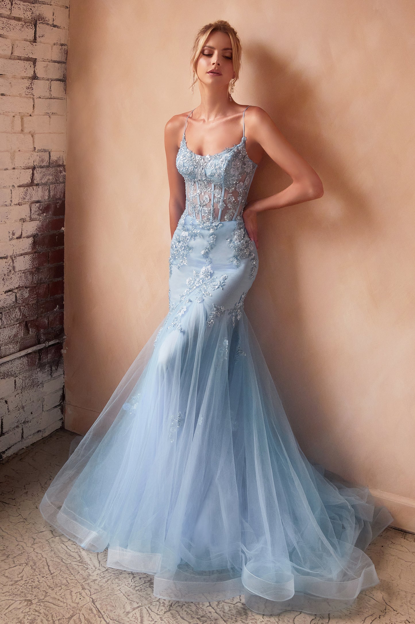 Prom Dresses Mermaid Long Prom Dress Lt. Blue