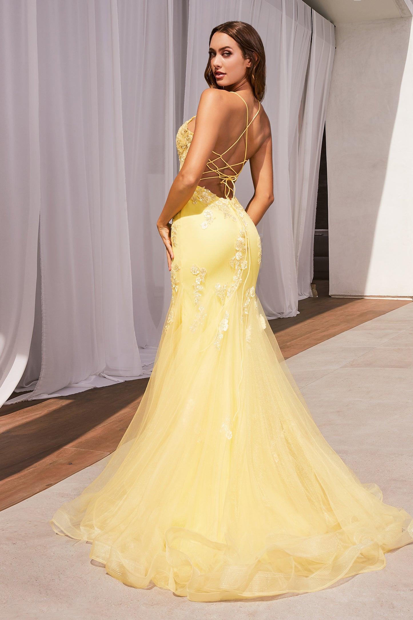 Prom Dresses Mermaid Long Prom Dress Yellow