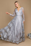 Formal Dresses Long Sleeve Formal Dress Evening Gown Charcoal