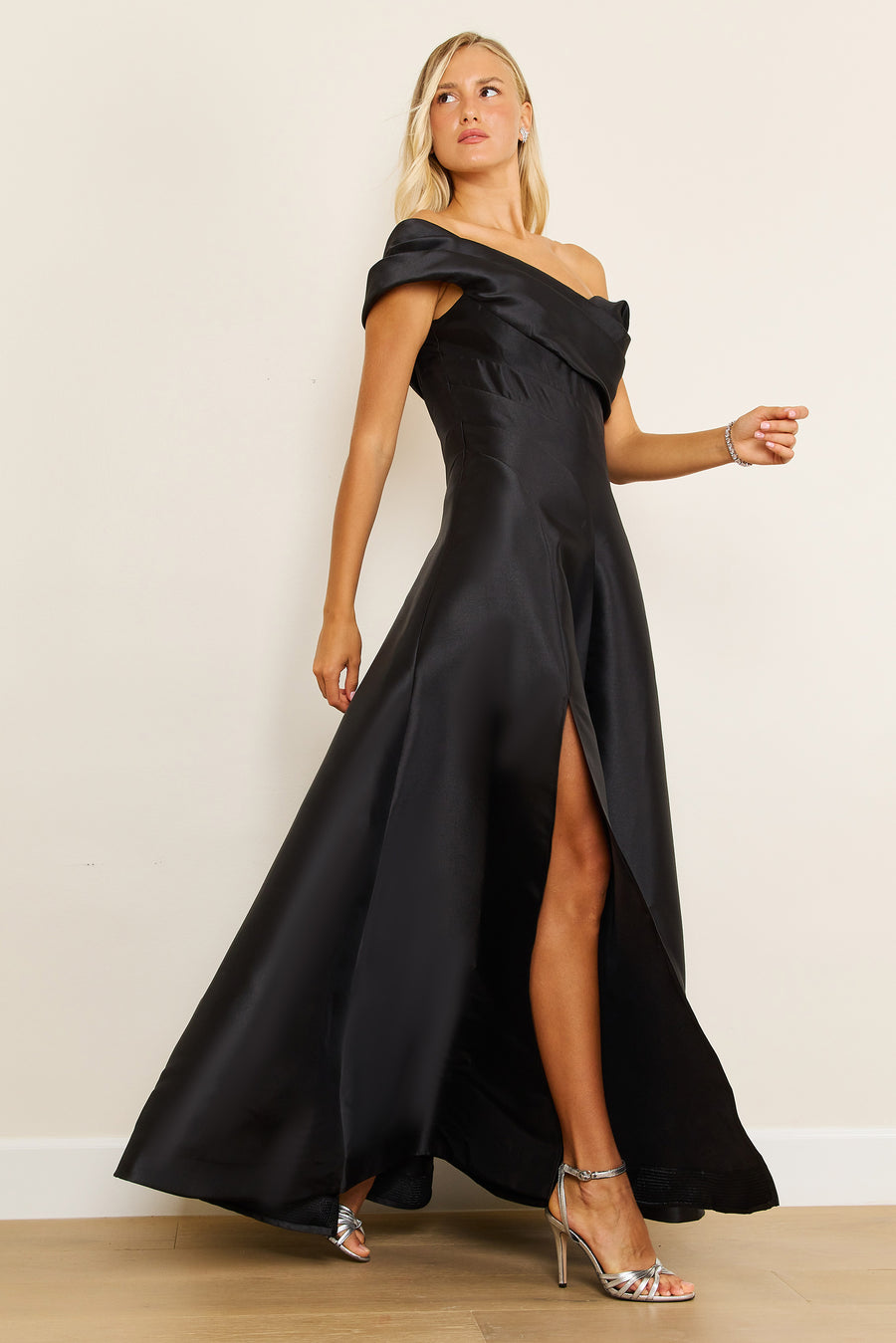 Formal Dresses One Shoulder Long Formal Ball Gown Evening Dress Black