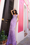 Prom Dresses Fitted Formal Long Prom Gown Lavender