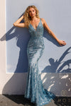 Prom Dresses Fitted Formal Long Prom Gown Dusty Blue