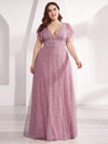 Plus Size A-Line Long V-Neck Formal Dress