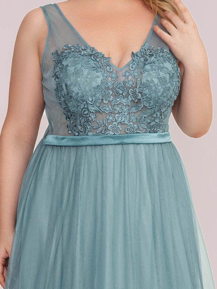 Plus Size A-Line Sleeveless Long Formal Dress