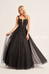 Prom Dresses Long Formal Glitter Prom Ball Gown Black