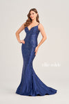 Prom Dresses Beaded Mermaid Long Formal Prom Dress Navy Blue